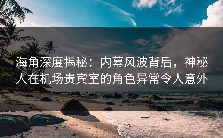 海角深度揭秘：内幕风波背后，神秘人在机场贵宾室的角色异常令人意外