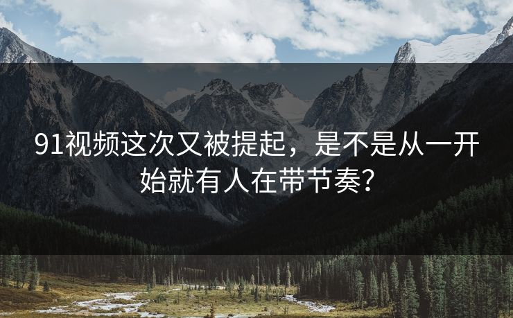 91视频这次又被提起，是不是从一开始就有人在带节奏？